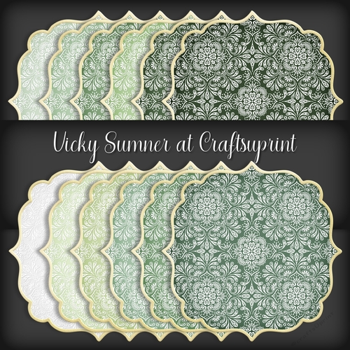Forever Fern Damask Shaped Mat 2