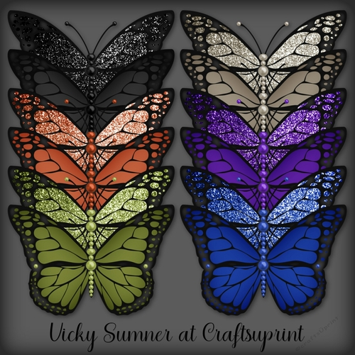 Autumn Glitter and Tonal Pearl Butterfly