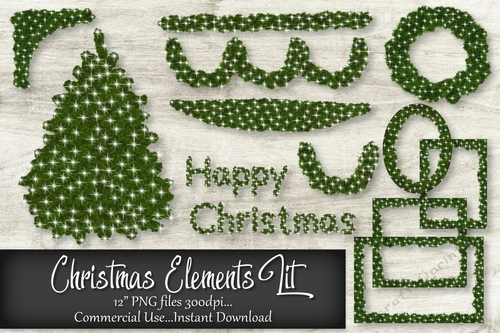 Christmas Elements Lit PNG