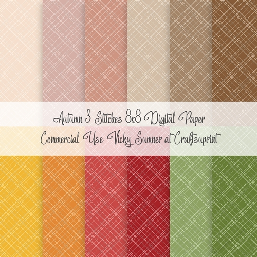 Autumn 3 Stitches 8x8 inch Digital Paper