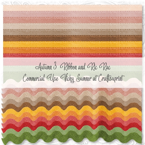 Autumn 3 Ribbon and Ric Rac PNG