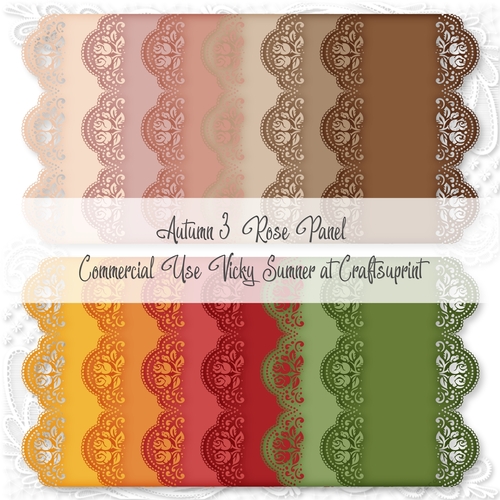 Autumn 3 Rose Panel PNG