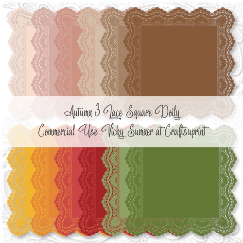 Autumn 3 Square Doily PNG