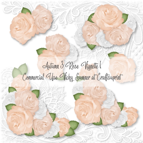 Autumn 3 Rose Vignette 1