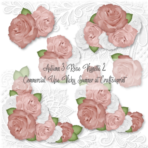 Autumn 3 Rose Vignette 2