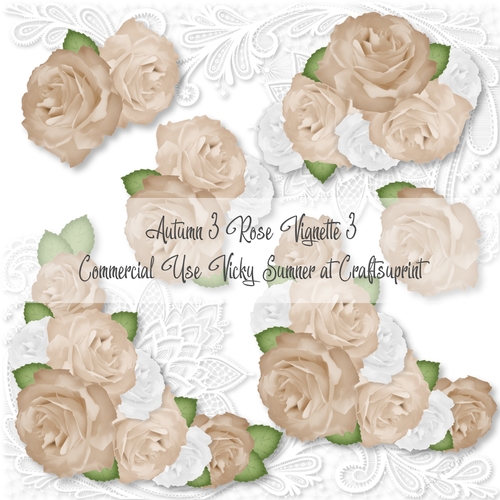 Autumn 3 Rose Vignette 3