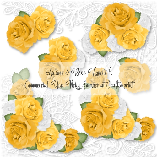 Autumn 3 Rose Vignette 4