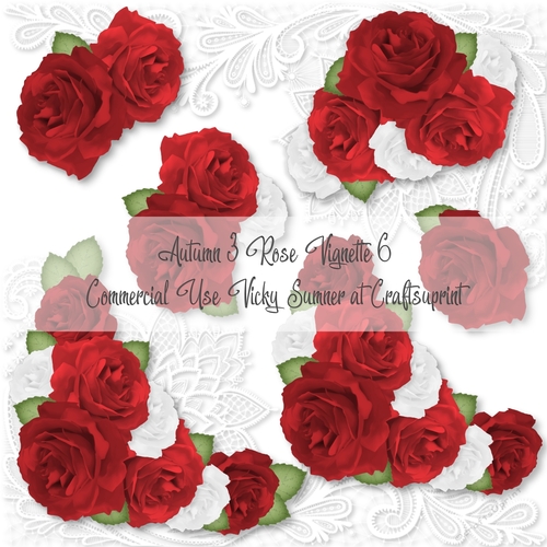 Autumn 3 Rose Vignette 6
