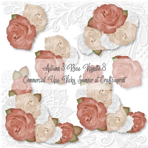 Autumn 3 Rose Vignette 8