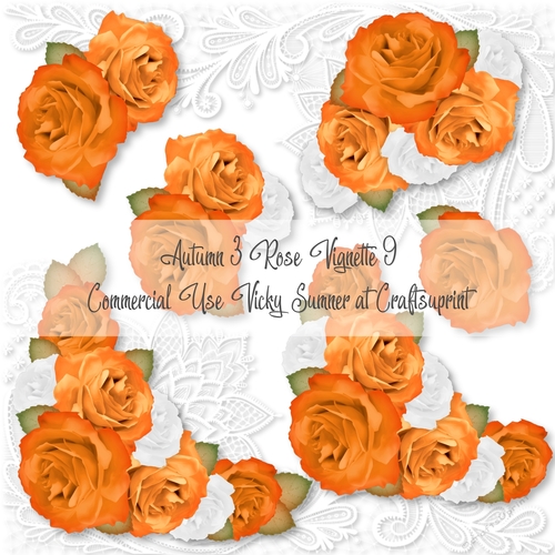 Autumn 3 Rose Vignette 9