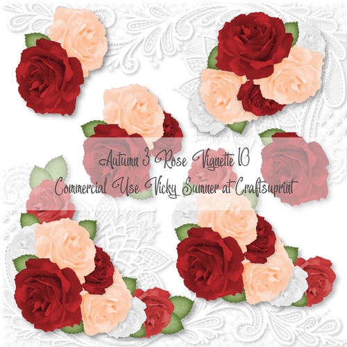 Autumn 3 Rose Vignette 10