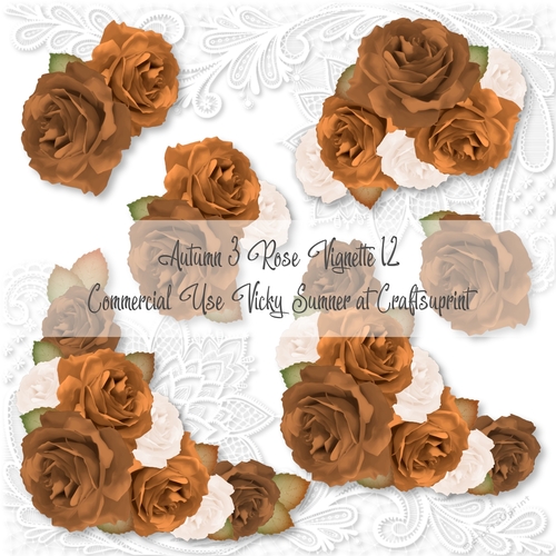 Autumn 3 Rose Vignette 12