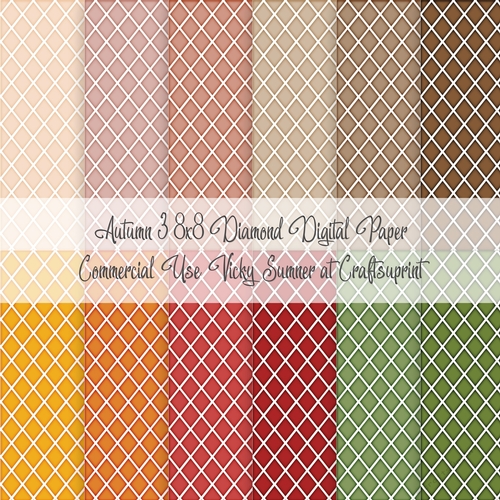 Autumn 3 Diamond 8x8 inch Digital Paper
