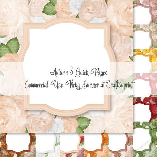 Autumn 3 Quick Pages 8x8 inch Digital Paper