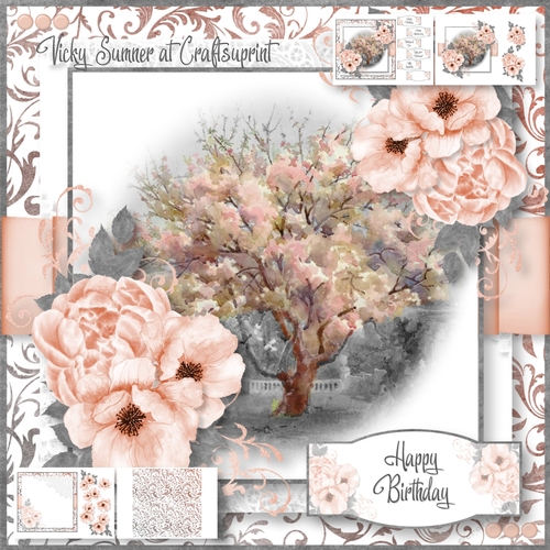 Watercolour Vintage Pink Poppy 4