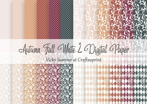 Autumn Fall White 2 12x12 Digital Paper