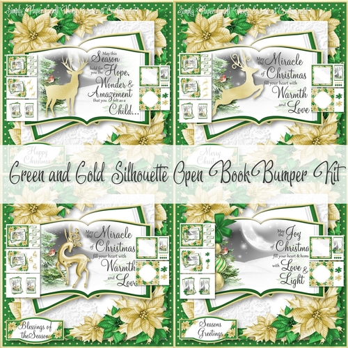 Green and Gold Silhouette Open Book Bumper Kit