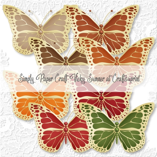 Autumn 4 Gold Pearl Butterfly