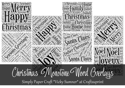 Christmas Monotone Word Overlays PNG