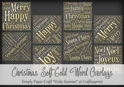 Christmas Soft Gold Word Overlays PNG