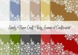 Christmas 5 Snowflake Double Corner Digital Paper