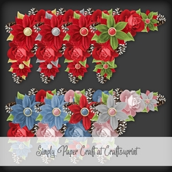 Poinsettia and Rose Corner Vignette