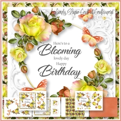 Roses and Butterflies Birthday Word Art 4
