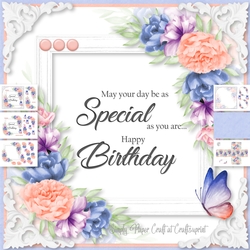 Floral Word Art Birthday 1