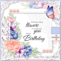 Floral Word Art Birthday 4