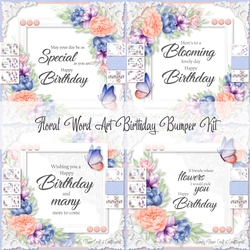 Floral Word Art Birthday Bumper kit