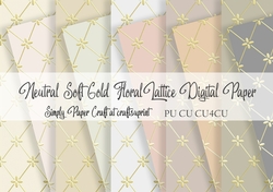 Neutral Soft Gold Floral Lattice