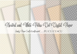 Neutral and White Polka Dot