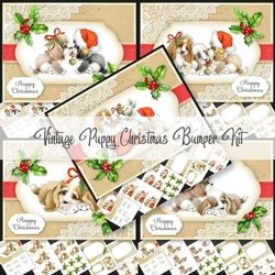 Vintage Puppy Christmas Bumper Kit