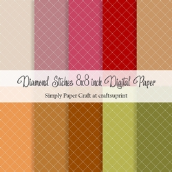 Apple Orchard Diamond Stiches 8x8 inch Digital Paper