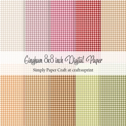Apple Orchard Gingham 8x8 inch Digital Paper