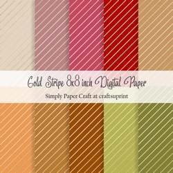 Apple Orchard Gold Stripe 8x8 inch Digital Paper