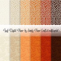 Pumpkin Patch Leaf Digital Paper