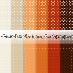 Pumpkin Patch Polka Dot Digital Paper