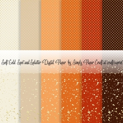 Pumpkin Patch Soft Gold Spot and Splatter Digital Paper