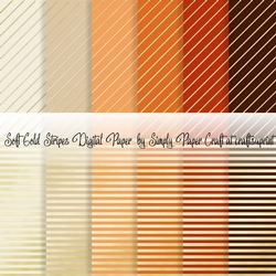 Pumpkin Patch Soft Gold Stripe Digital Paper