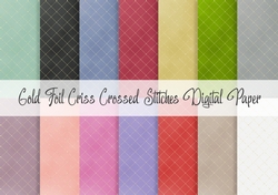 Gold Foil Criss Crossed Stitches