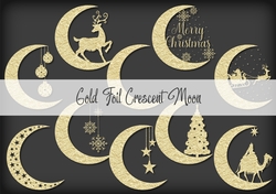 Gold Foil Crescent Moon