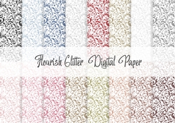 Flourish Glitter Digital Paper