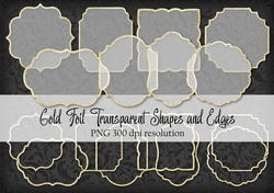 Gold Foil Transparent Shapes and Edges