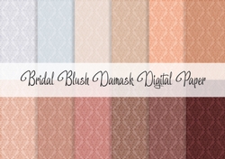 Bridal Blush Damask Digital Paper