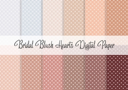 Bridal Blush Hearts Digital Paper