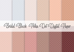 Bridal Blush Polka Dot Digital Paper