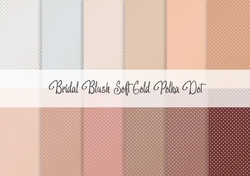 Bridal Blush Soft Gold Polka Dot Digital Paper