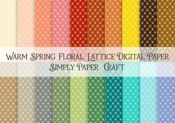 Warm Spring Flower Lattice Digital Paper