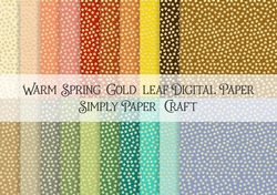Warm Spring Gold Leaf Digital Paper